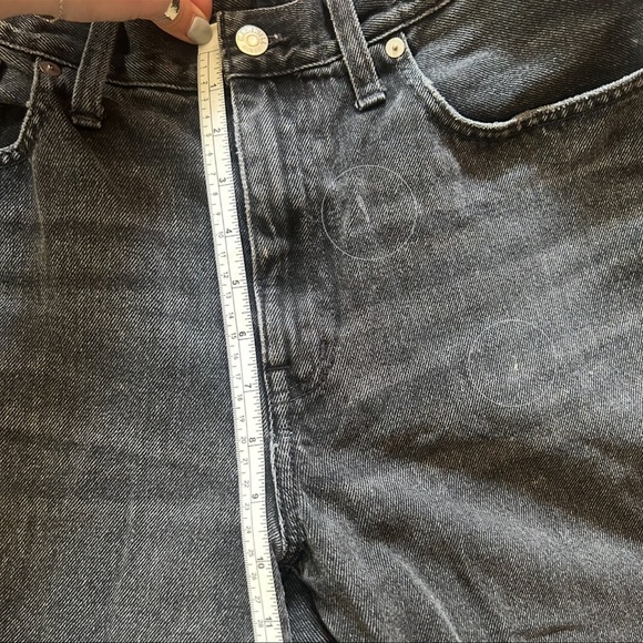 Madewell Petite Baggy Tapered Jeans Mackinnon Wash Charcoal Washed Black Size 30 - Picture 10 of 11